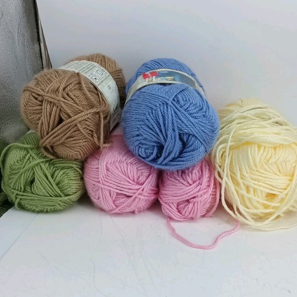 5+ SKEINS Bernat Satin Yarn Vintage Color LOT